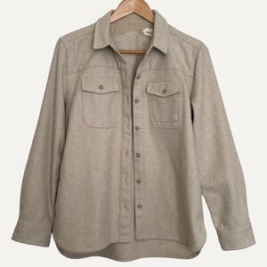 Bridge & Burn Women’s Wool Blend Shacket Button Front Jacket Overshirt - S - Tan